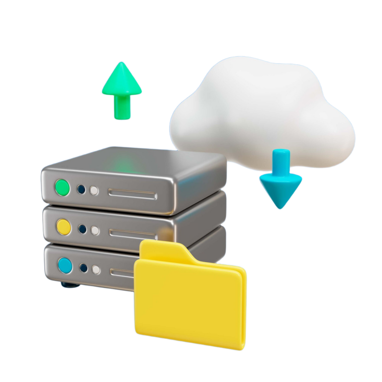 Illustration de serveurs et de sauvegarde cloud
